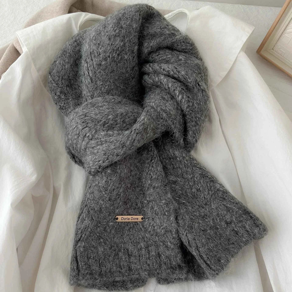 Women's Alpaca Wool Knitted Scarf – Cozy Handmade Winter Accessory