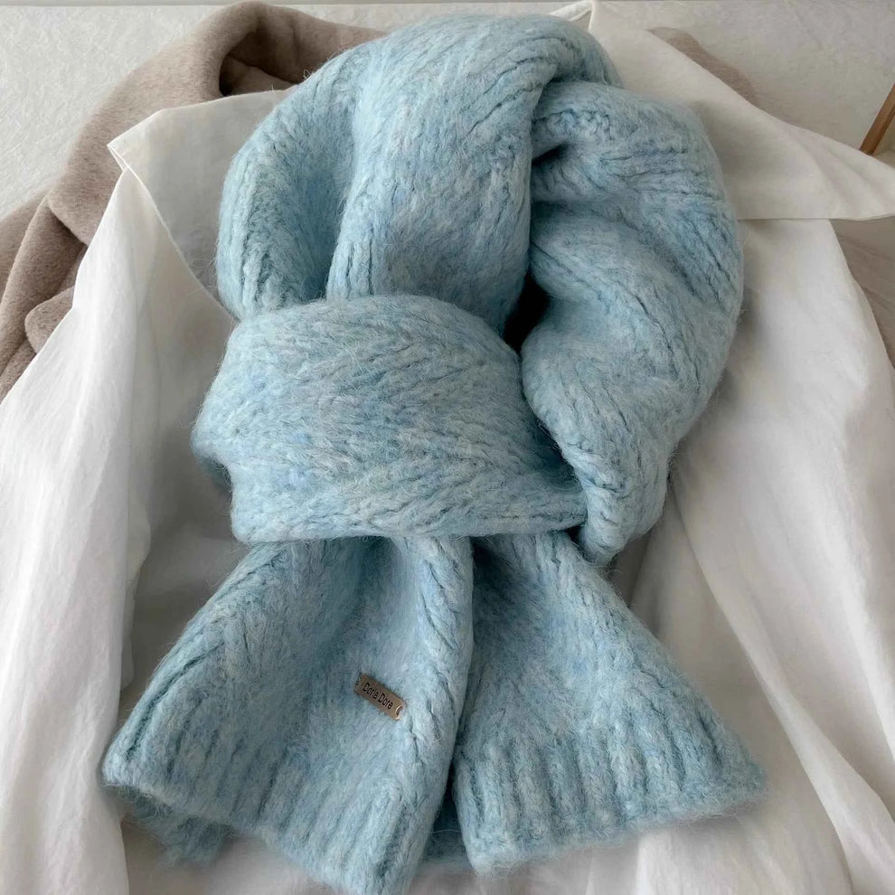 Women's Alpaca Wool Knitted Scarf – Cozy Handmade Winter Accessory