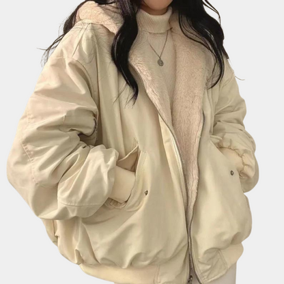 Women’s Winter Jacket – Short Hooded Cold Weather Coat